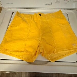 Hammies Yellow Corduroy Women's High-Waist Shorts